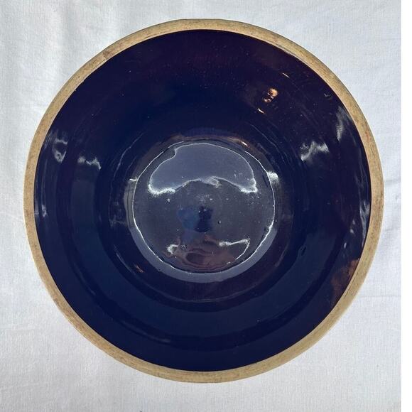 Vintage Brown USA Made 9in Mixing Bowl Pottery Stoneware Cottagecore MCM Decor - Picture 2 of 8